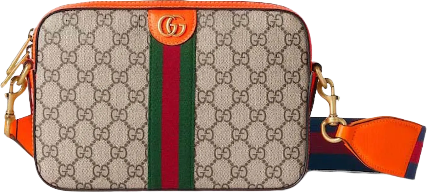 Gucci Ophidia GG Small Crossbody Bag Beige/Ebony/Orange